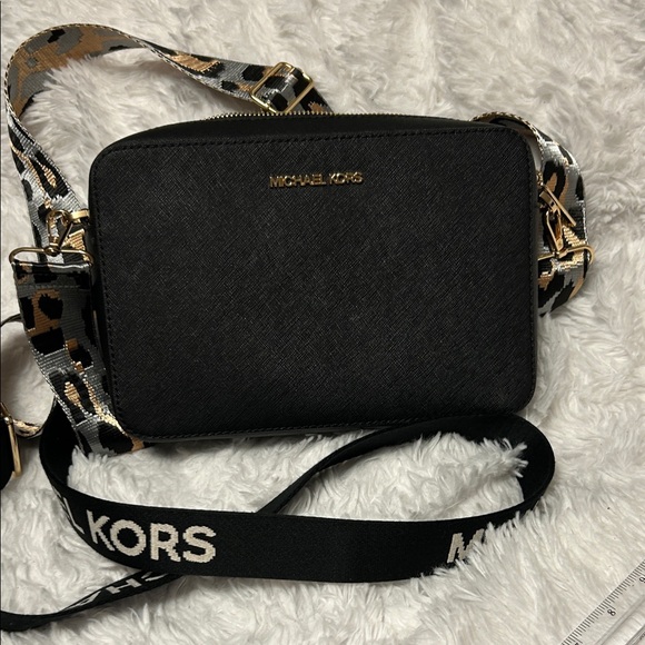 Michael Kors Black Messenger Bag with Gold Accents - Picture 6 of 6